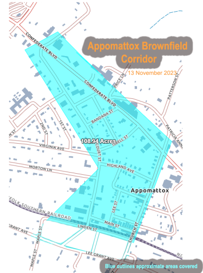 Picture showing  basic definition of Brownfield sites in Appomattox